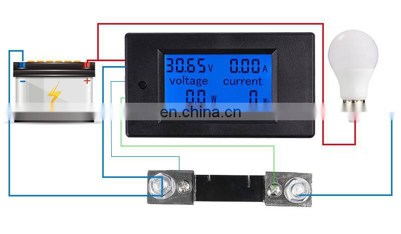 DC Voltmeter Ammeter Power Energy Digital Voltage Current Meter LCD 4 inch DC 6.5-100V 100A with Shunt