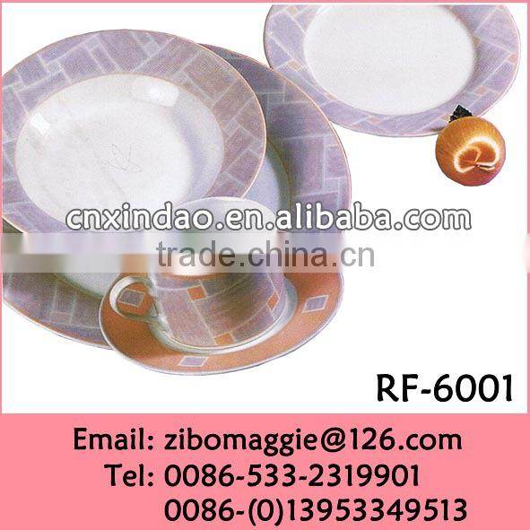 Professional Zibo Made Promotional Round Germany Dinner Set Porcelain Tableware