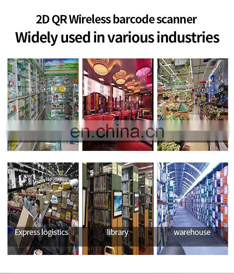 Wireless 2D COMS Barcode Reader USB Scanner with Stand Portable for Supermarket