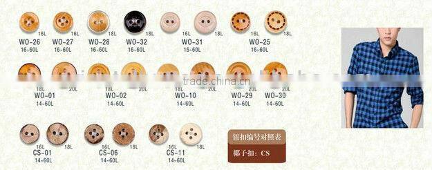 High quality 4 hole wood buttons