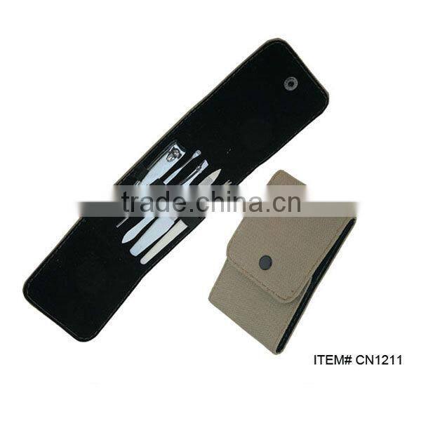 Gift manicure set in pu leather pouch