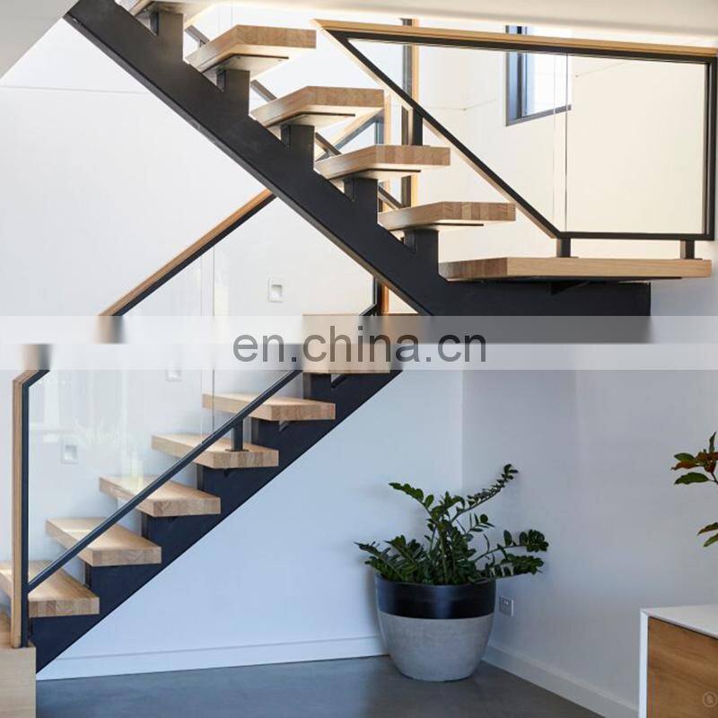 modern stairs interior u shape steel wood straight staircase design