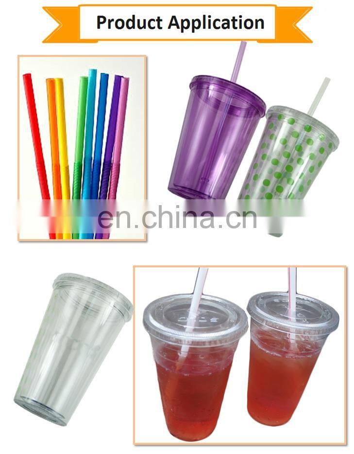 High Quality Acrylic Double Wall Plastic Boba Bubble Tea Cups PP Smoothie Juice Cups with Lids