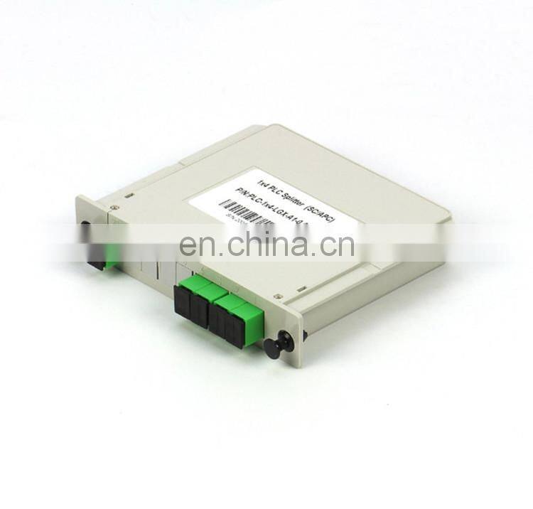 Telecom Grade PLC Splitter 1x8 PLC 1 x 2 Fiber Optic Splitter Cassette Type With SC/APC SC/UPC Connector