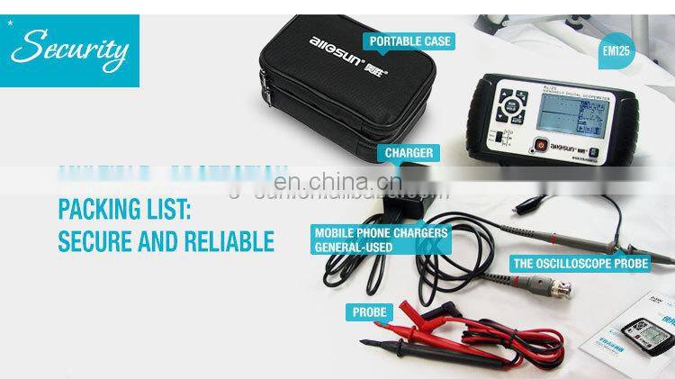 All-sun EM125 Handheld Digital Storage Oscilloscope 25MHz 100M Sa/s Scope Meter with LED backlight stock in US