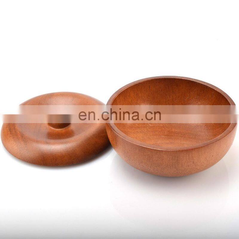 Wholesale custom oak wood 100% natural long- l asting eco-friend snack ramen round with soup salad bowl