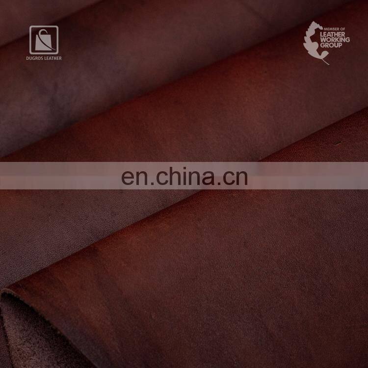 Exhibiting Highest Standard Vegetable Tanned 1.3 mm Thickness Cow Full Grain Genuine Leather