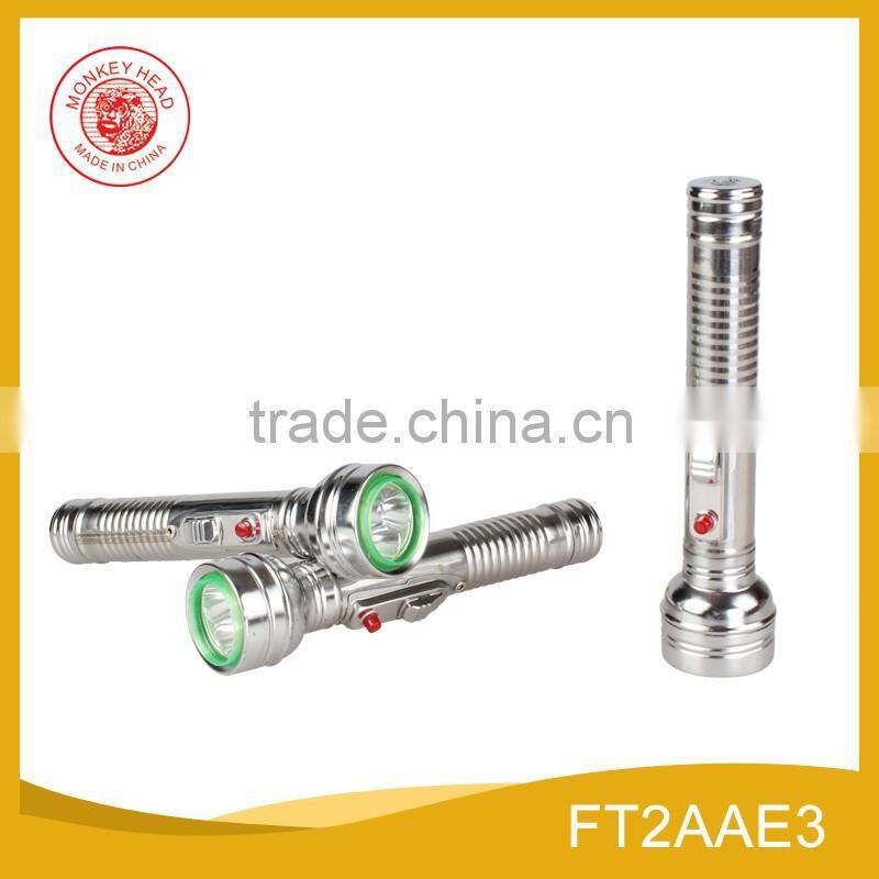 FT2AAE3 stainnless steel durable hot sell led flashlight seller