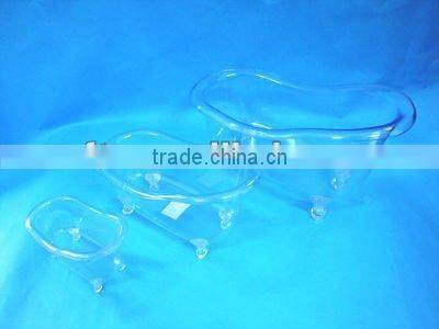 Plastic mini bathtub shape container golden/silver/red mini bathtub container