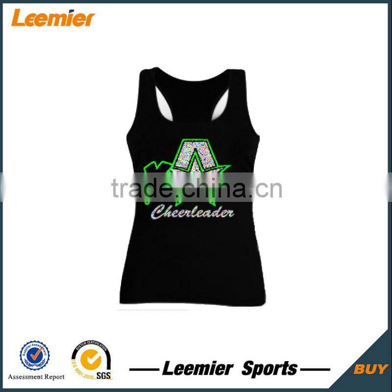 Custom screen printing logo 100% cotton fabric gym fitness singlet