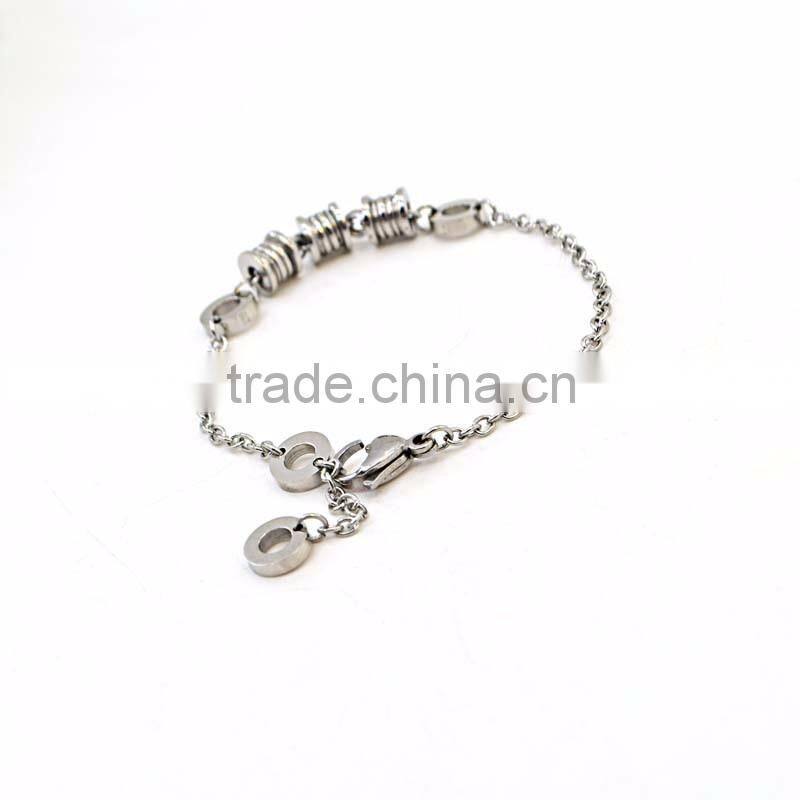 Silver color round beads man chain stainless steel bracelet