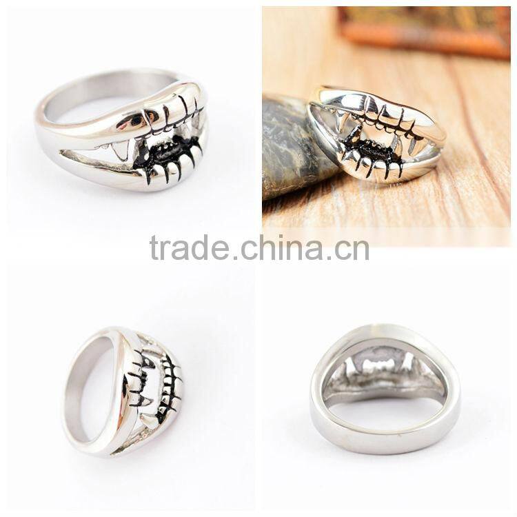 alibaba china manufacturer silver vampire teeth rings birthday gift