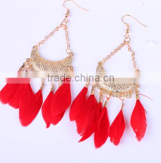 Handmade feather indian earring jewellery, beautiful earring designs for women