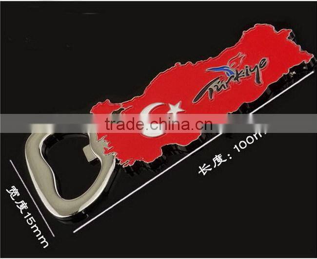 Zinc alloy Turkiye souvenirs fridge magnet metal bottle opener