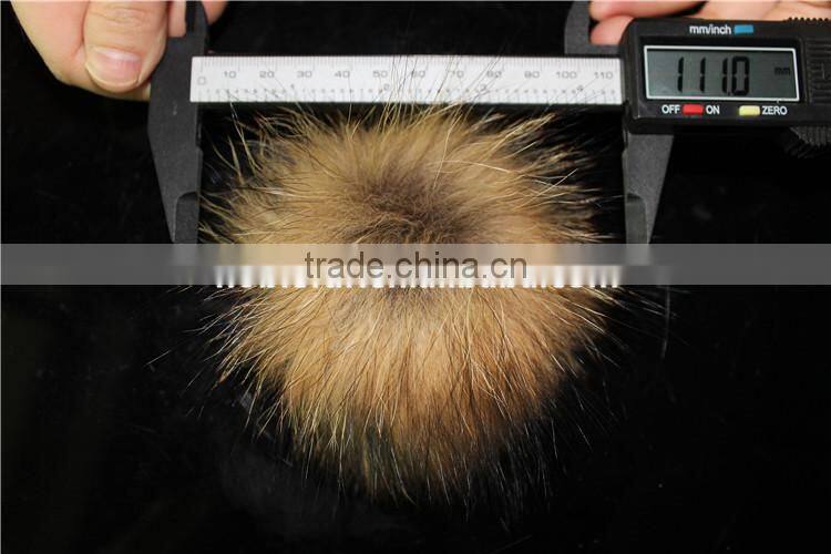 Soft Raccoon Fur Ball Real Fur Pompom 11 CM For Hat Cap Beanies Fur Ball