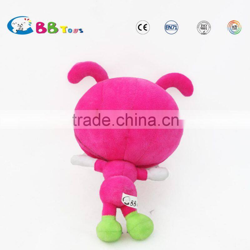lovely pink small insects fancy plush toys for children
