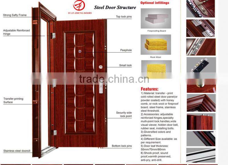 double swing metal security door design with good quality