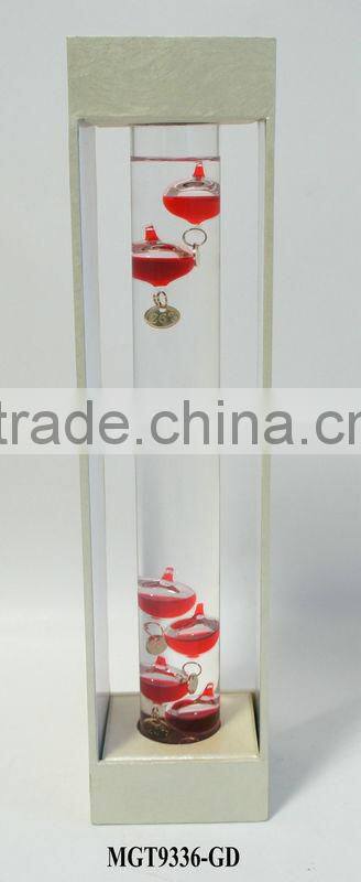 Glass galileo thermometer with MDF Frame thereometer