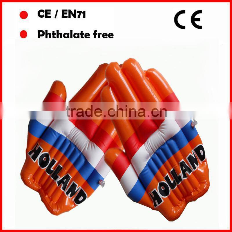The black PVC LOGO can be customized inflatable hand