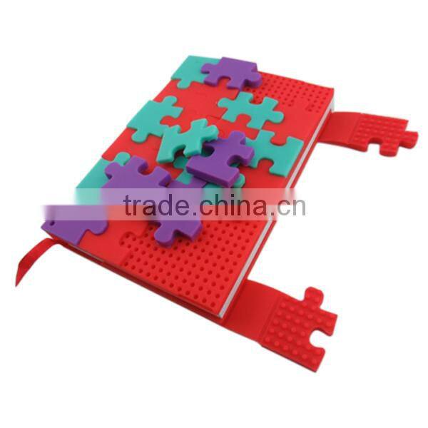 Silicone Puzzle Notepad,Gummy Notebook Cover,Blocks Silicone Notepad