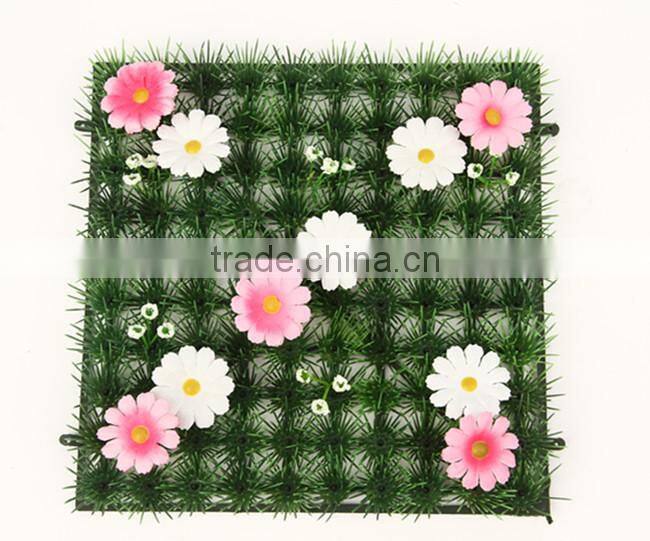 alibaba Beautiful artificial grass carpet with flower for garden decor