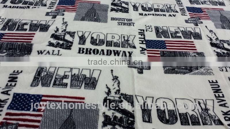2014 hot-selling American style printed micro fleece sherpa blanket