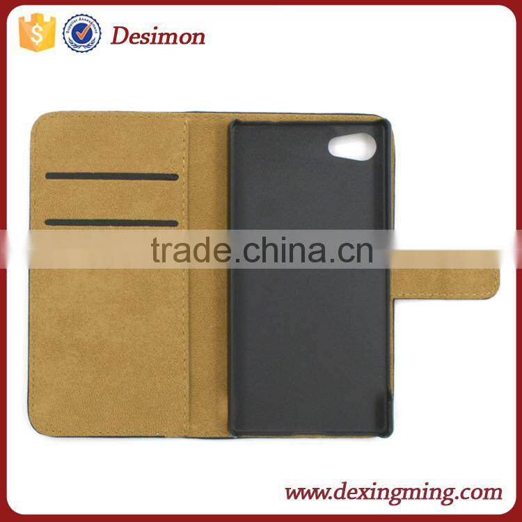 Luxury wallet stand flip case for Sony Z5 Compact colorful leather phone accessories logo cover bags custom