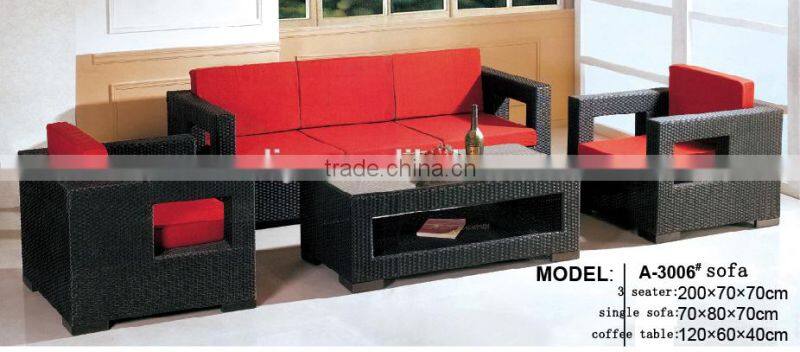 Outdoor garden furniture poly wicker rattan sofa