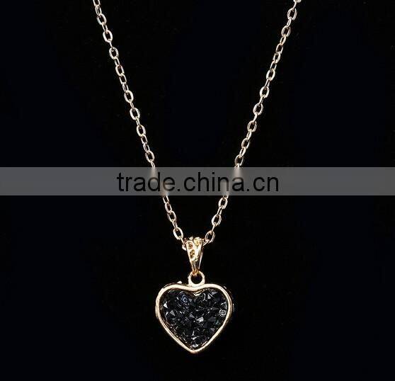 >>High quality classic natural stone heart necklace pendant/#