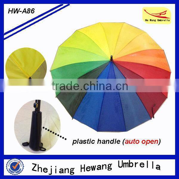23'' x 14k strong windproof fiberglass auto open straight Umbrella