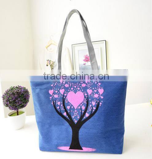 Personalized Printed Life of Tree Canvas Beach Handbag Tote Purse
