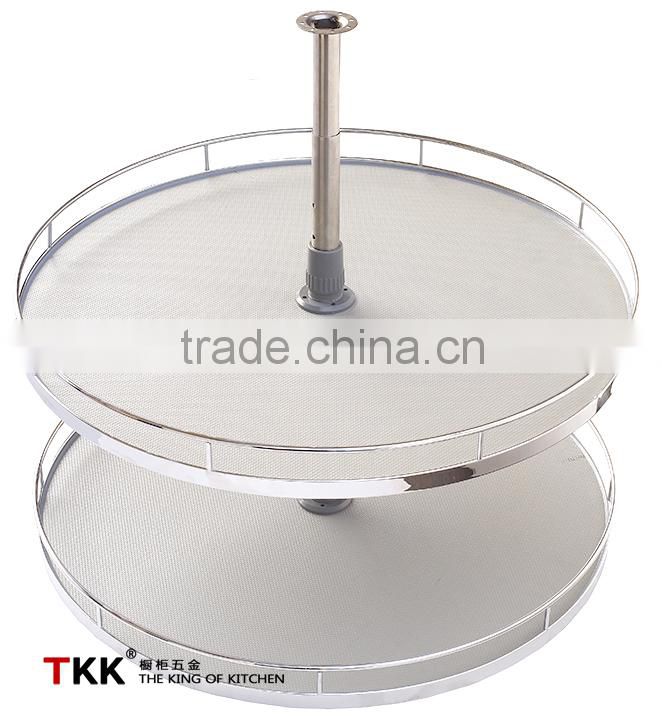 TKK Chrome Rotating Stainless Steel Tray Wire Lazy Susan Basket