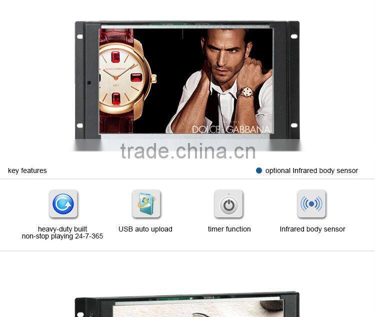 Flintstone 10" embedded lcd ad screen, pop video screen for product presentation, hot open frame digital signage displays