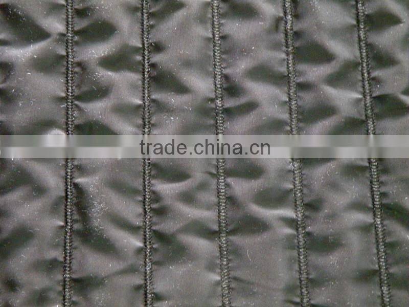 Waterproof stripe polyester embroidered thermal padding quilting fabric for clothing
