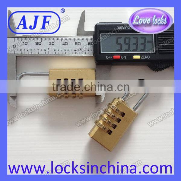 AJF 2015 Hotsale 20mm small metal brass 4 wheel bag number lock