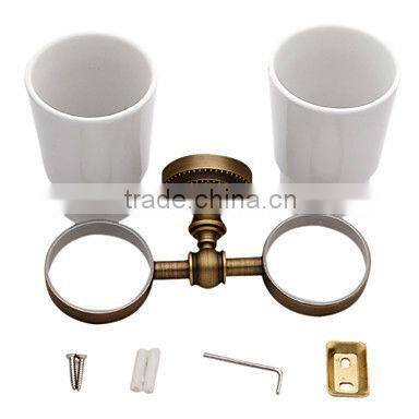 Antique Brass Wall-mounted Bathroom Double Toothbrush Holder BA2008