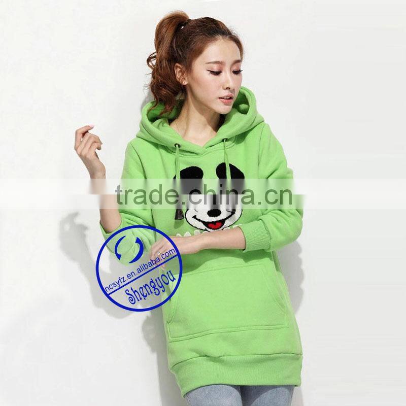 Custom quality plain women applique hoodies