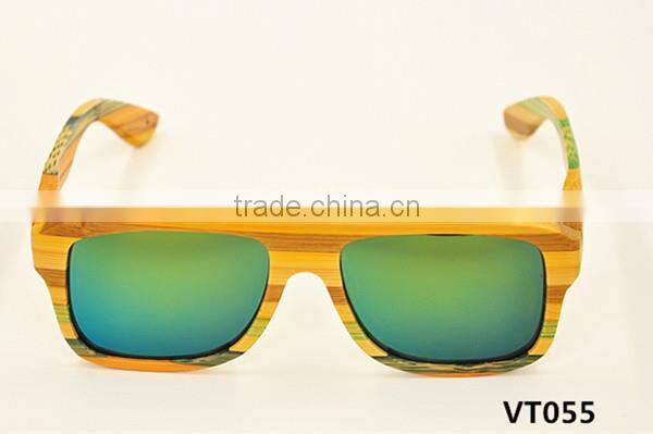wholesale low MOQ 2016 italy design UV400 mirror lens quality bamboo wooden polarized sunglasses sun shade glasses