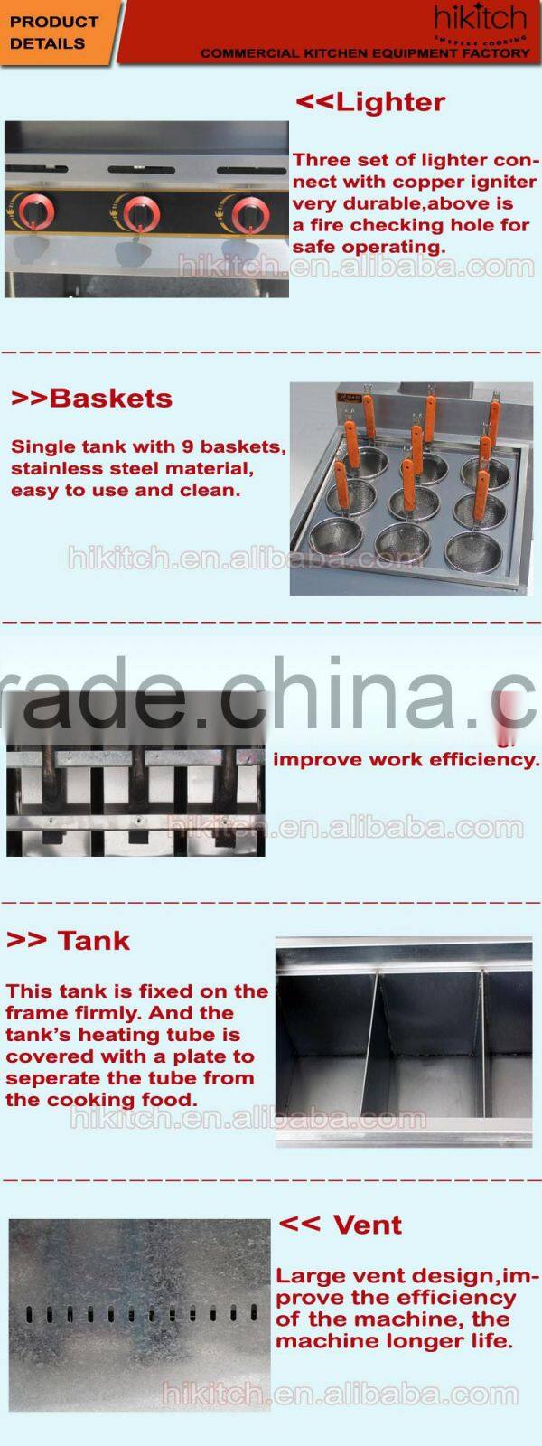 Stainless steel pasta cooker with 9 baskets gas pasta cooker in Guangzhou