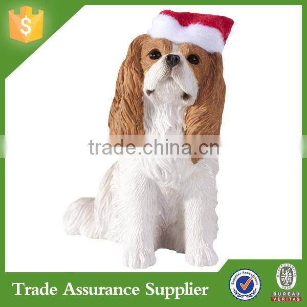 Wholesale Resin Lift Size Christmas Dog Statues For Christmas Decoration
