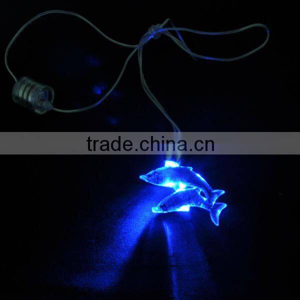 led flashing magnet dolphin necklace
