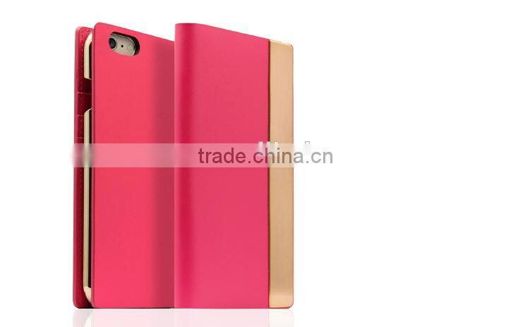 Metal Bumper Case Premium Leather Case With Card Slots For iPhone 6/6S