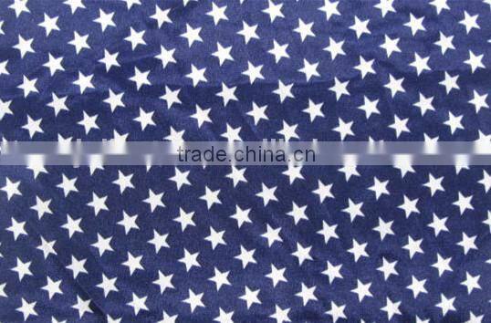 white five-pointed star on dark blue polyester satin Spandex print swimwear