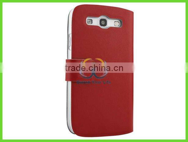 red flip case leather for samsung galaxy s3