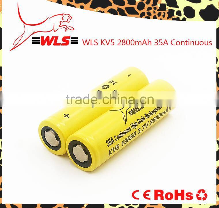 Wholesale 2800mah wls kv5 18650 70a continous discharge high drain battery flat top