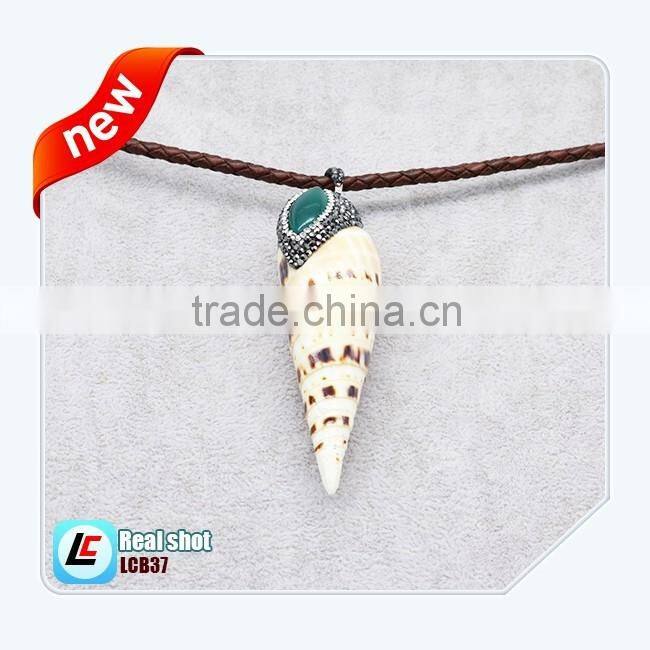 Hot sale pepper pendant leather necklace for woman style fashion