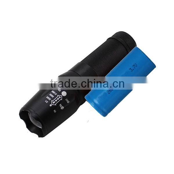 Ultra bright E26 Aluminum 26650/18650/3*AAA Battery Military 1200 Lumen Best Tactical Flashlight Rechargeable