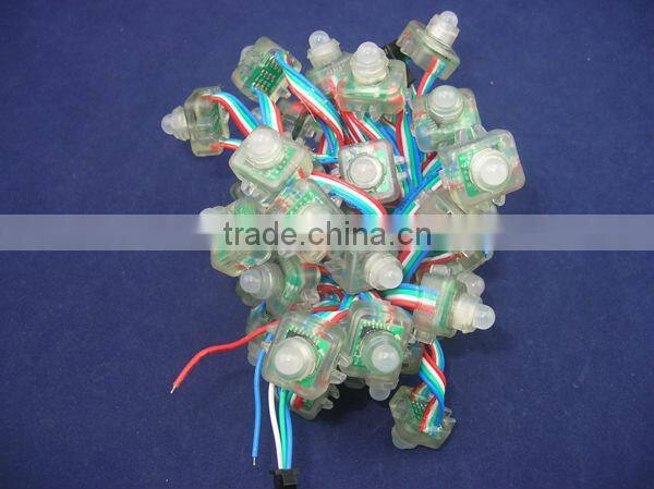 12mm WS2801 pixel rgb module led light,DC5V input,waterproof IP68;50pcs a string,Square Shape