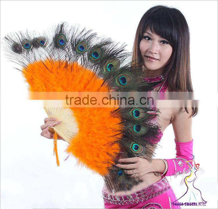 SWEGAL belly dance feather fan,chinese belly dance fan SGBDD13041