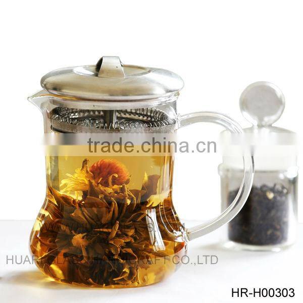 New Styles Glass Teapot with steel lid